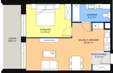 2 pokoje, apartament inwestycyjny 49,46 m², piętro 1, oferta nr A.2.3, Apartamenty Remedium, Gdańsk, Aniołki,  ul. Mariana Smoluchowskiego