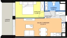 2 pokoje, apartament inwestycyjny 42,87 m², piętro 1, oferta nr A.2.5, Apartamenty Remedium, Gdańsk, Aniołki,  ul. Mariana Smoluchowskiego