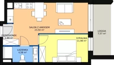 2 pokoje, apartament inwestycyjny 42,05 m², piętro 2, oferta nr A.3.1, Apartamenty Remedium, Gdańsk, Aniołki,  ul. Mariana Smoluchowskiego