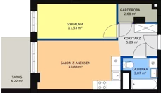 2 pokoje, mieszkanie 39,95 m², parter, oferta nr M148, Dom na Mariackiej, Radom, Planty, ul. Mariacka 4