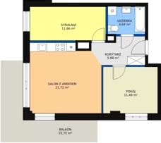 3 pokoje, mieszkanie 55,55 m², piętro 1, oferta nr M7, Dom na Mariackiej, Radom, Planty, ul. Mariacka 4