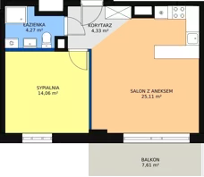 2 pokoje, mieszkanie 48,00 m², piętro 1, oferta nr M151, Dom na Mariackiej, Radom, Planty, ul. Mariacka 4