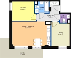 3 pokoje, mieszkanie 62,60 m², piętro 1, oferta nr M152, Dom na Mariackiej, Radom, Planty, ul. Mariacka 4