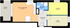 3 pokoje, mieszkanie 58,05 m², piętro 1, oferta nr M155, Dom na Mariackiej, Radom, Planty, ul. Mariacka 4