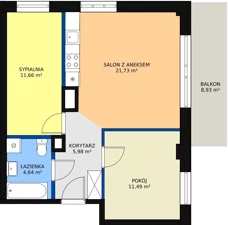 3 pokoje, mieszkanie 55,45 m², piętro 2, oferta nr M15, Dom na Mariackiej, Radom, Planty, ul. Mariacka 4