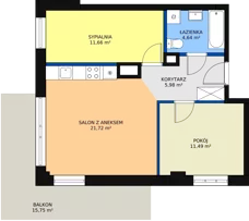 3 pokoje, mieszkanie 55,50 m², piętro 2, oferta nr M16, Dom na Mariackiej, Radom, Planty, ul. Mariacka 4