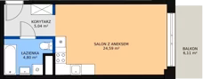 1 pokój, mieszkanie 34,35 m², piętro 2, oferta nr M98, Dom na Mariackiej, Radom, Planty, ul. Mariacka 4