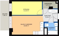 2 pokoje, mieszkanie 40,35 m², piętro 3, oferta nr M165, Dom na Mariackiej, Radom, Planty, ul. Mariacka 4