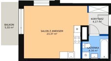 1 pokój, mieszkanie 31,70 m², piętro 4, oferta nr M30, Dom na Mariackiej, Radom, Planty, ul. Mariacka 4