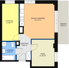3 pokoje, mieszkanie 55,60 m², piętro 4, oferta nr M33, Dom na Mariackiej, Radom, Planty, ul. Mariacka 4