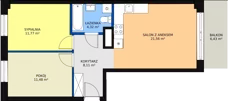3 pokoje, mieszkanie 57,30 m², piętro 4, oferta nr M77, Dom na Mariackiej, Radom, Planty, ul. Mariacka 4