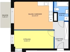 2 pokoje, mieszkanie 49,50 m², piętro 4, oferta nr M105, Dom na Mariackiej, Radom, Planty, ul. Mariacka 4