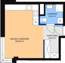 1 pokój, mieszkanie 30,25 m², piętro 6, oferta nr M56, Dom na Mariackiej, Radom, Planty, ul. Mariacka 4
