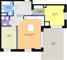 3 pokoje, mieszkanie 78,90 m², piętro 6, oferta nr M117, Dom na Mariackiej, Radom, Planty, ul. Mariacka 4