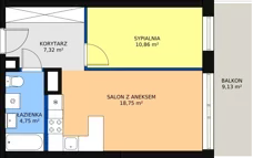 2 pokoje, mieszkanie 41,90 m², piętro 7, oferta nr M59, Dom na Mariackiej, Radom, Planty, ul. Mariacka 4