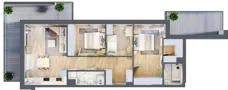 4 pokoje, mieszkanie 76,82 m², piętro 2, oferta nr 123 A/A-43, Ostródzka 123 - Etap II, Warszawa, Białołęka, Brzeziny, ul. Ostródzka 123