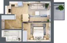 2 pokoje, mieszkanie 36,23 m², piętro 1, oferta nr 123 A/A-19, Ostródzka 123 - Etap II, Warszawa, Białołęka, Brzeziny, ul. Ostródzka 123