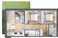 3 pokoje, mieszkanie 59,66 m², parter, oferta nr 123 A/A-13, Ostródzka 123 - Etap II, Warszawa, Białołęka, Brzeziny, ul. Ostródzka 123