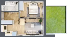 2 pokoje, mieszkanie 37,01 m², parter, oferta nr 123 A/A-5, Ostródzka 123 - Etap II, Warszawa, Białołęka, Brzeziny, ul. Ostródzka 123