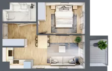 2 pokoje, mieszkanie 37,08 m², piętro 2, oferta nr 123 B/B-36, Ostródzka 123 - Etap II, Warszawa, Białołęka, Brzeziny, ul. Ostródzka 123