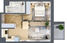 2 pokoje, mieszkanie 36,23 m², piętro 2, oferta nr 123 B/B-35, Ostródzka 123 - Etap II, Warszawa, Białołęka, Brzeziny, ul. Ostródzka 123