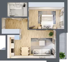 2 pokoje, mieszkanie 43,85 m², piętro 1, oferta nr Giserska 5/51, Panorama Ursus, Warszawa, Ursus, Szamoty, ul. Giserska 5