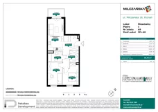 3 pokoje, mieszkanie 60,46 m², piętro 1, oferta nr A9, Milczańska 18, Poznań, Rataje, Łacina, ul. Milczańska 18