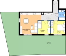 3 pokoje, mieszkanie 63,78 m², parter, oferta nr A.1.3, JA_SIELSKA etap V, Poznań, Podolany, Podolany, ul. Jasielska