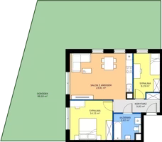 3 pokoje, mieszkanie 58,67 m², parter, oferta nr A.1.11, JA_SIELSKA etap V, Poznań, Podolany, Podolany, ul. Jasielska
