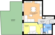 2 pokoje, mieszkanie 45,01 m², parter, oferta nr B.1.10, JA_SIELSKA etap V, Poznań, Podolany, Podolany, ul. Jasielska