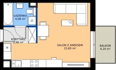 1 pokój, mieszkanie 30,67 m², piętro 3, oferta nr B.4.32, JA_SIELSKA etap V, Poznań, Podolany, Podolany, ul. Jasielska