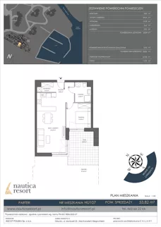 2 pokoje, lokal inwestycyjny 53,82 m², parter, oferta nr H.107, Nautica Resort, Giżycko, ul. Moniuszki 23