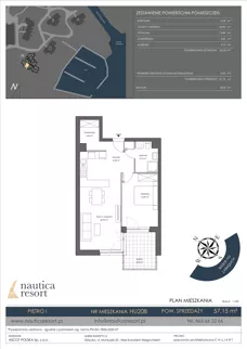 2 pokoje, lokal inwestycyjny 57,15 m², piętro 1, oferta nr H.208, Nautica Resort, Giżycko, ul. Moniuszki 23