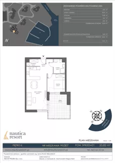2 pokoje, lokal inwestycyjny 53,82 m², piętro 2, oferta nr H.307, Nautica Resort, Giżycko, ul. Moniuszki 23