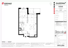 2 pokoje, mieszkanie 43,11 m², piętro 1, oferta nr B.C.1.5, Zajezdnia, Poznań, Jeżyce, Jeżyce, ul. Zwierzyniecka 26
