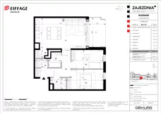 3 pokoje, mieszkanie 72,96 m², piętro 1, oferta nr B.A.1.8, Zajezdnia, Poznań, Jeżyce, Jeżyce, ul. Zwierzyniecka 26