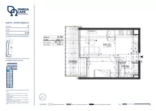 2 pokoje, apartament 40,19 m², piętro 1, oferta nr 1/58/, Omega Lake Apartments, Olsztyn, Dajtki, ul. Sielska 4