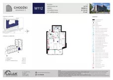 1 pokój, mieszkanie 31,18 m², piętro 6, oferta nr M112, Chodźki Residence 2, Lublin, Czechów Południowy,  ul. Chodźki