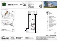 1 pokój, mieszkanie 28,32 m², parter, oferta nr B3_M08/P, Felin Park II etap 2, Lublin, Felin, ul. gen. Stanisława Skalskiego 8-10