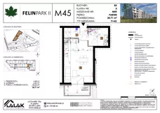 1 pokój, mieszkanie 34,71 m², parter, oferta nr B3_M45/P, Felin Park II etap 2, Lublin, Felin, ul. gen. Stanisława Skalskiego 8-10
