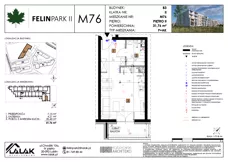 1 pokój, mieszkanie 31,81 m², piętro 2, oferta nr B3_M76/II, Felin Park II etap 2, Lublin, Felin, ul. gen. Stanisława Skalskiego 8-10