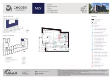 2 pokoje, mieszkanie 43,22 m², piętro 1, oferta nr M27, Chodźki Residence 2, Lublin, Czechów Południowy,  ul. Chodźki