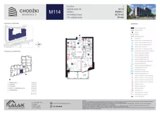 2 pokoje, mieszkanie 35,10 m², piętro 7, oferta nr M114, Chodźki Residence 2, Lublin, Czechów Południowy,  ul. Chodźki