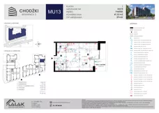 2 pokoje, mieszkanie 41,22 m², parter, oferta nr MU13, Chodźki Residence 2, Lublin, Czechów Południowy,  ul. Chodźki