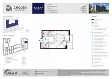 2 pokoje, mieszkanie 41,22 m², piętro 4, oferta nr MU77, Chodźki Residence 2, Lublin, Czechów Południowy,  ul. Chodźki