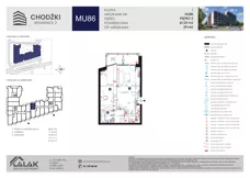 2 pokoje, mieszkanie 41,03 m², piętro 5, oferta nr MU86, Chodźki Residence 2, Lublin, Czechów Południowy,  ul. Chodźki