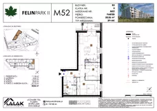 3 pokoje, mieszkanie 58,86 m², parter, oferta nr B3_M52/P, Felin Park II etap 2, Lublin, Felin, ul. gen. Stanisława Skalskiego 8-10