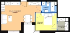 2 pokoje, mieszkanie 45,63 m², piętro 1, oferta nr C-M44, Diamentowe Tarasy, Lublin, Wrotków, ul. Wolińskiego