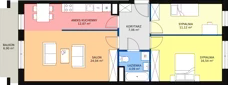 3 pokoje, mieszkanie 74,86 m², piętro 2, oferta nr C-M08, Diamentowe Tarasy, Lublin, Wrotków, ul. Wolińskiego