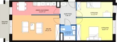 3 pokoje, mieszkanie 75,30 m², piętro 3, oferta nr C-M25, Diamentowe Tarasy, Lublin, Wrotków, ul. Wolińskiego